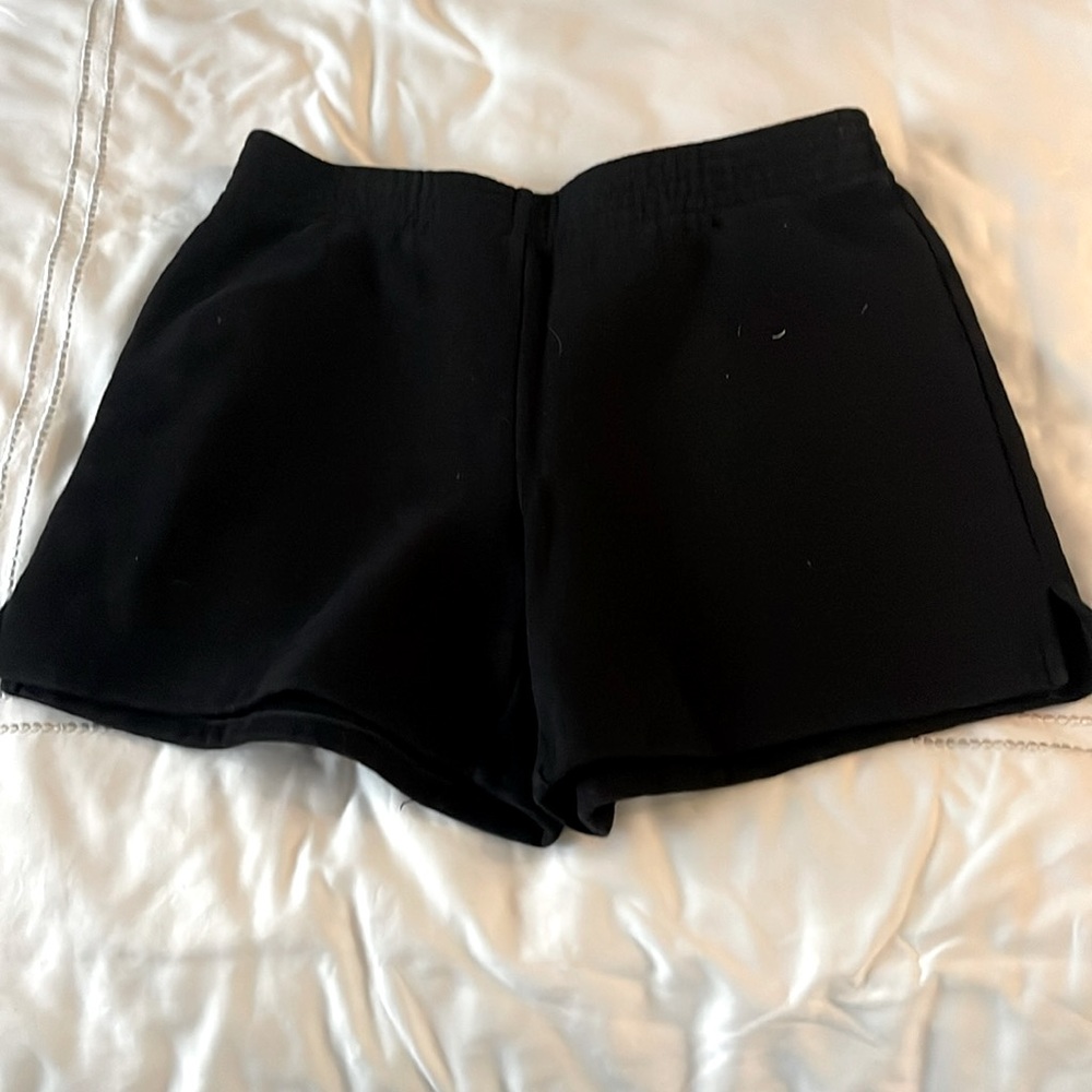 Black fleece shorts